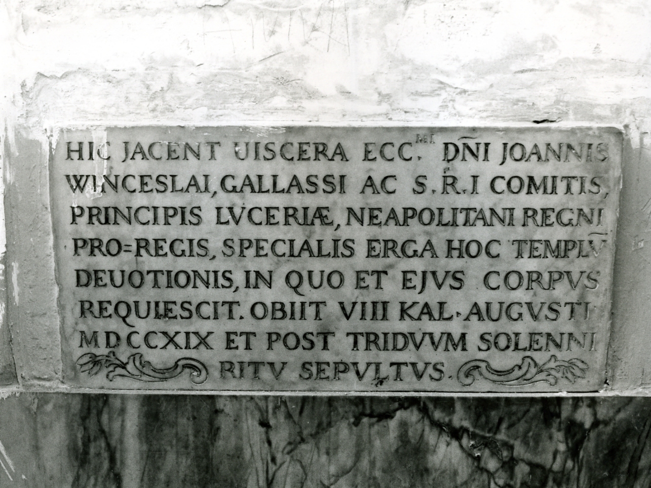 lapide commemorativa - bottega napoletana (sec. XVIII)