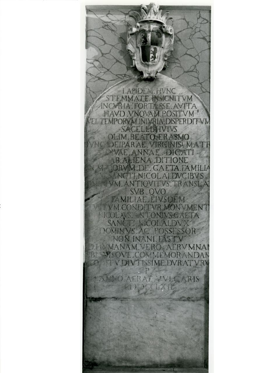 lapide commemorativa - bottega napoletana (sec. XVIII)