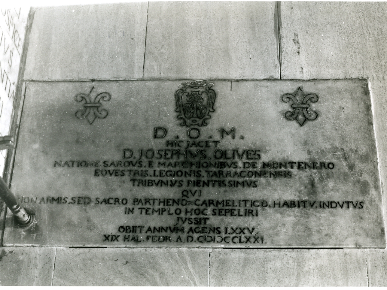 lapide commemorativa - bottega napoletana (sec. XVIII)