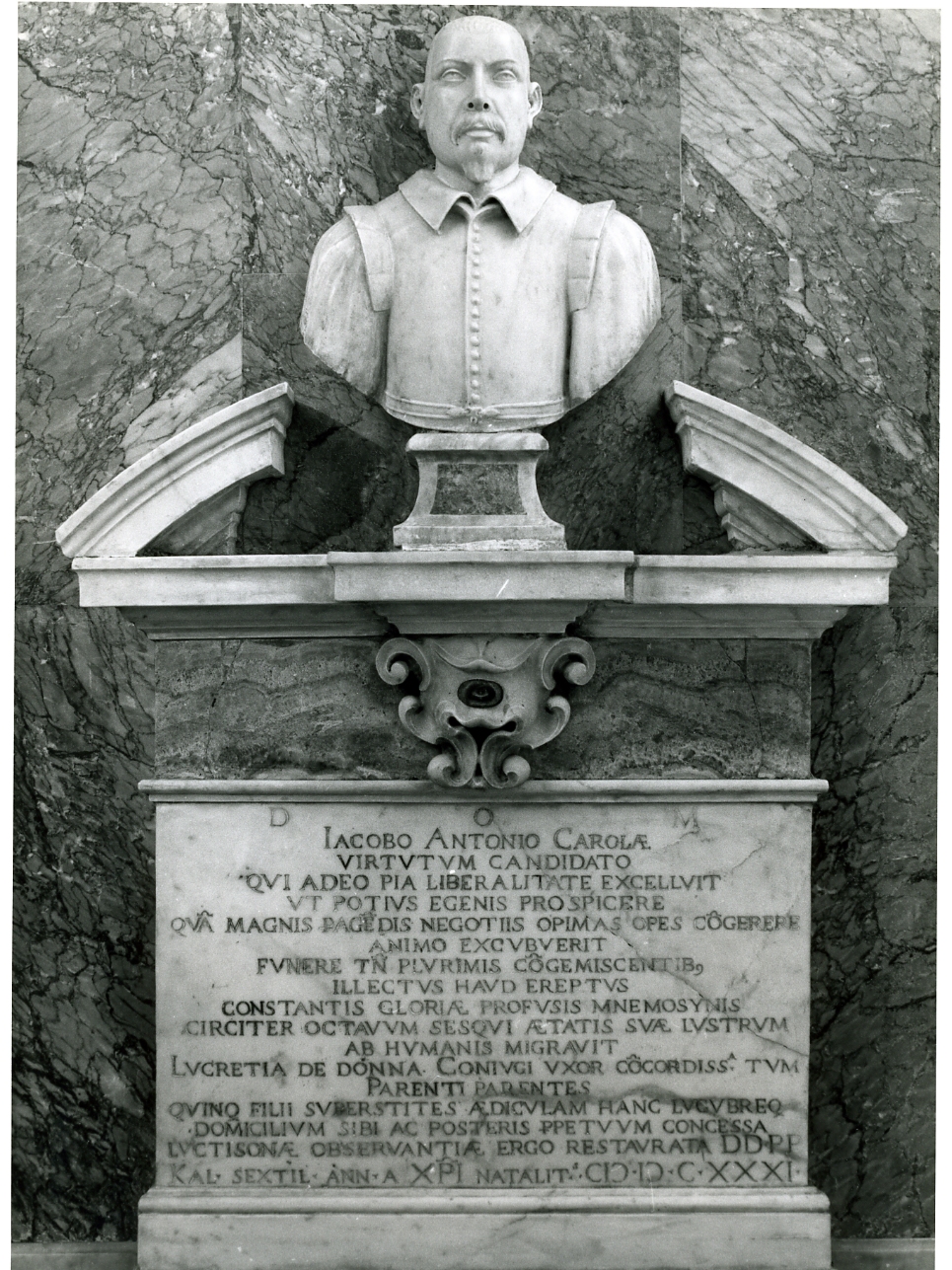 busto ritratto di Giacomo Antonio Carola (busto) - bottega napoletana (sec. XVII)