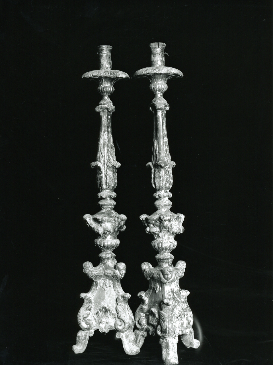 candelabro, serie - bottega napoletana (terzo quarto sec. XIX)