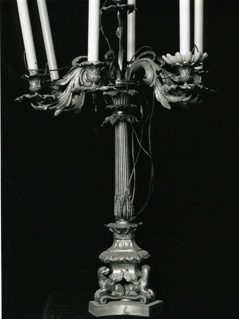 candelabro, serie - bottega napoletana (seconda metà sec. XIX)