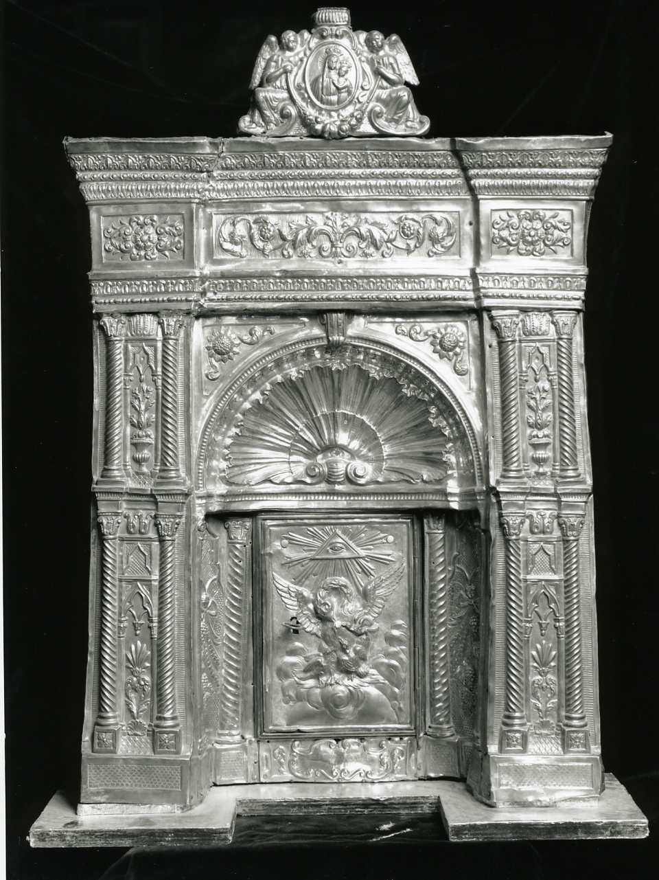 tabernacolo - a frontale architettonico - bottega napoletana (sec. XIX)