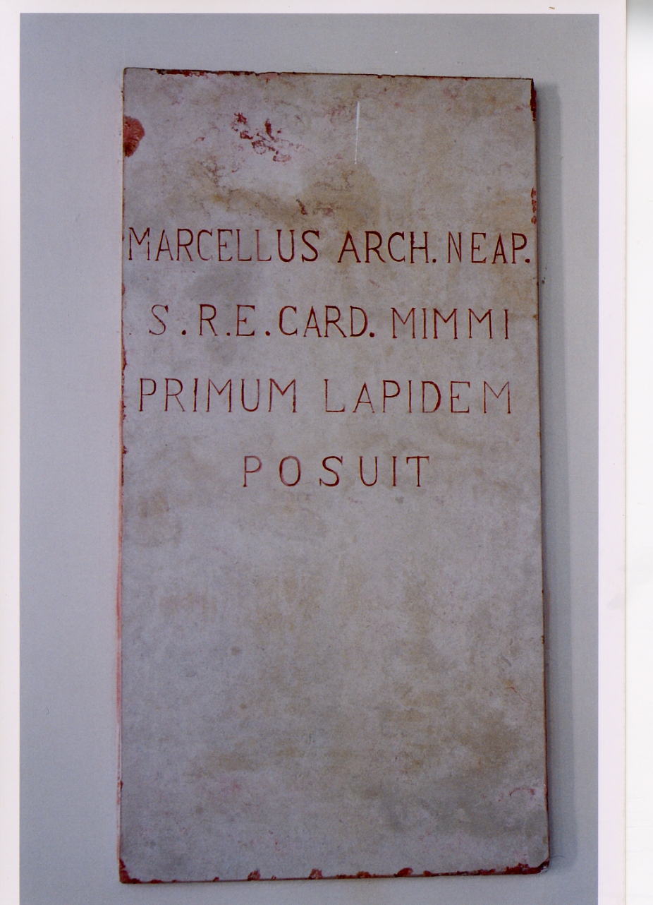 lapide commemorativa - bottega napoletana (terzo quarto sec. XX)