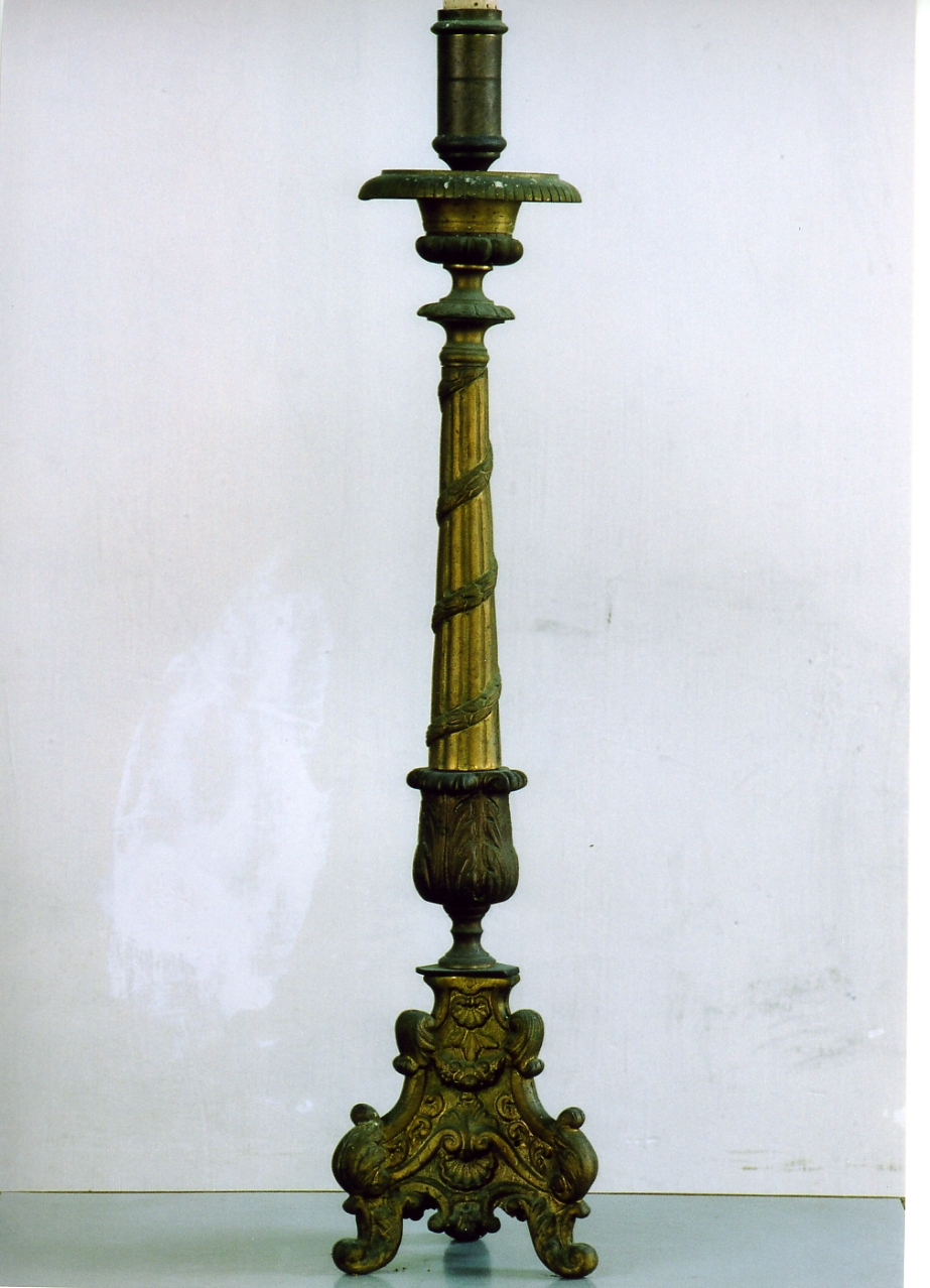candelabro, serie - bottega napoletana (fine/inizio secc. XIX/ XX)