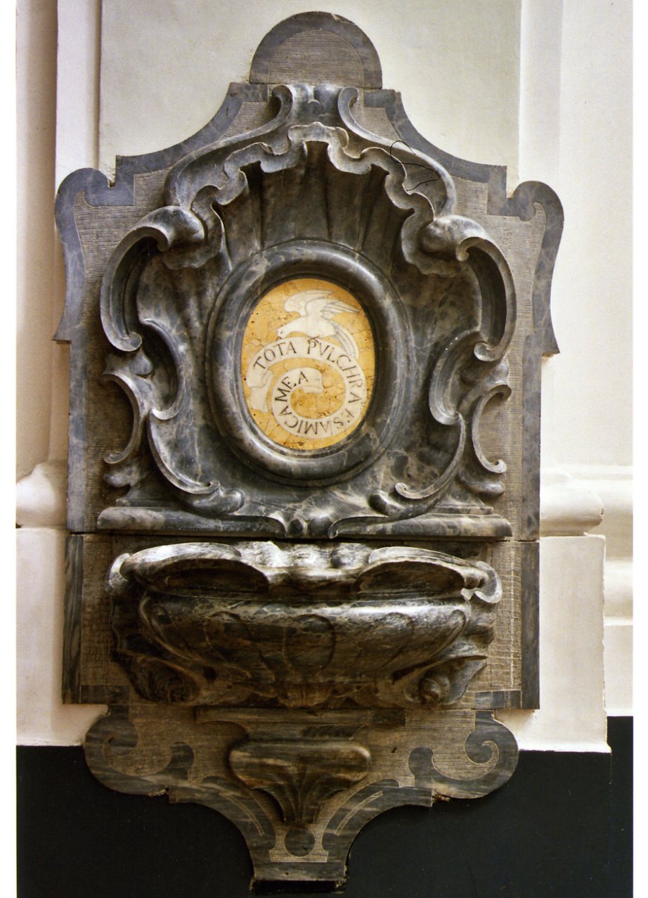 acquasantiera da parete - bottega napoletana (metà sec. XVII)