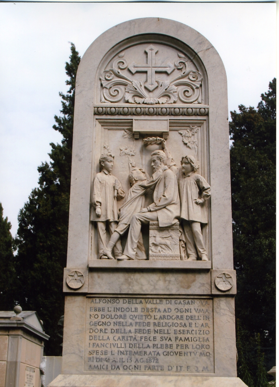 Alfonso Della Valle di Casanova circondato da fanciulli (rilievo, elemento d'insieme) di Duprè Giovanni (sec. XIX)