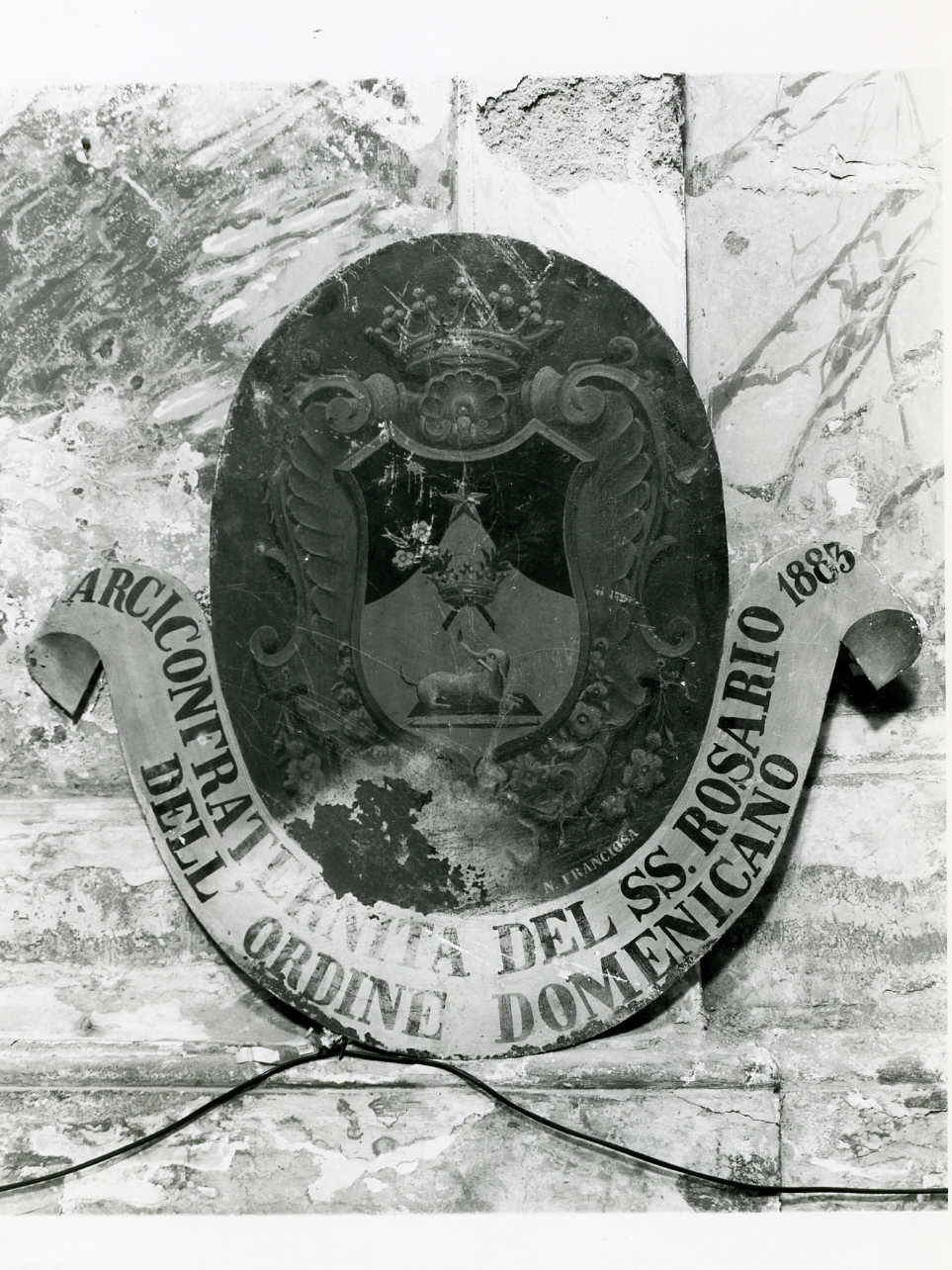 simbolo della confraternita del Santissimo Rosario (tabella di confraternita) di Franciosa N (sec. XIX)