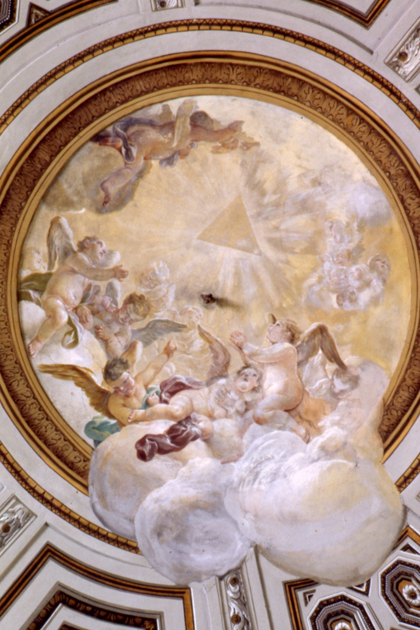 angeli con il simbolo della Trinità (dipinto, elemento d'insieme) di Gamba Crescenzo (sec. XVIII)