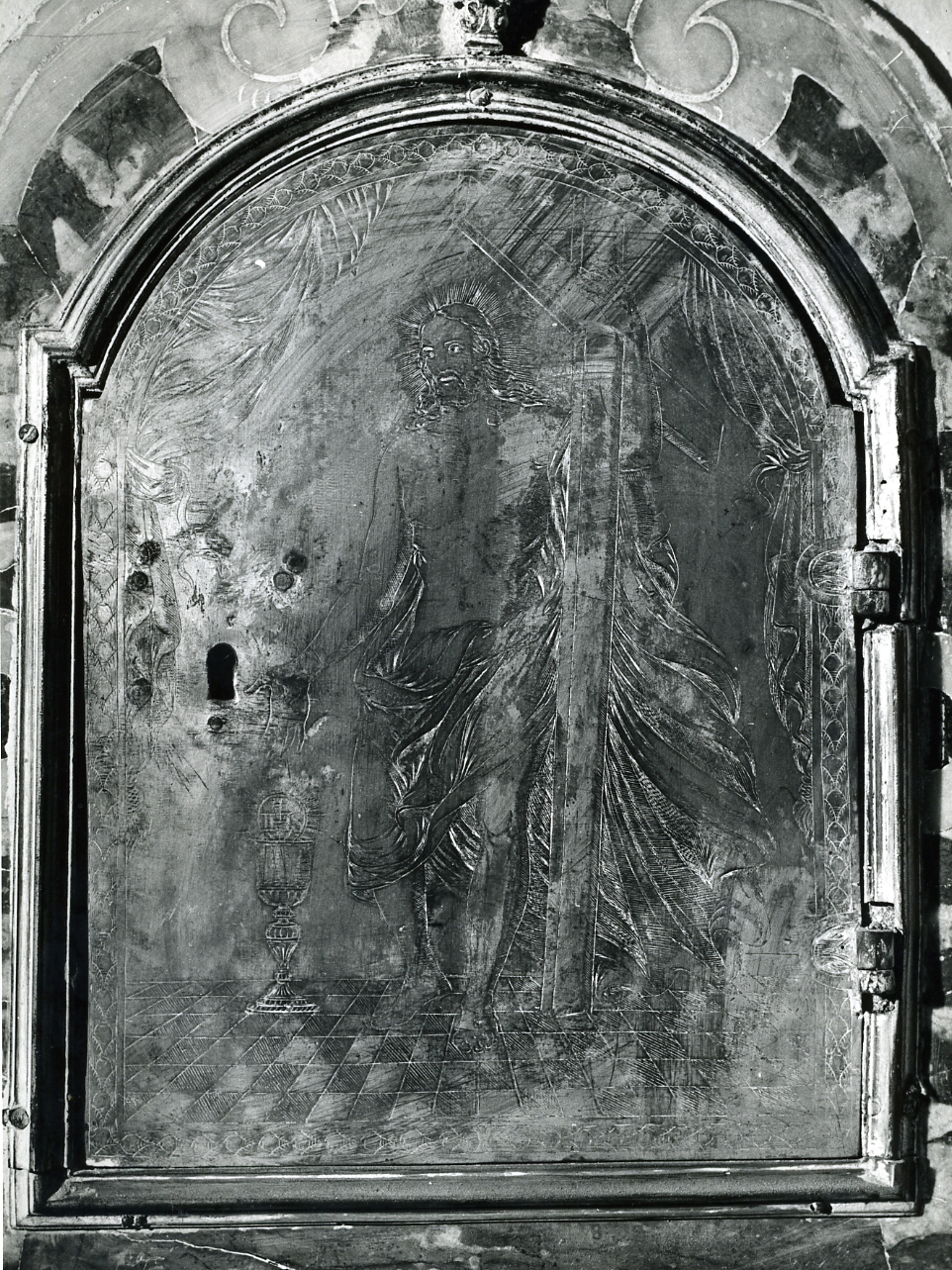 anta di armadietto per oli santi - bottega napoletana (seconda metà sec. XVIII)