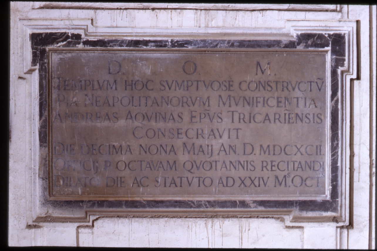 lapide commemorativa - bottega napoletana (sec. XVII)