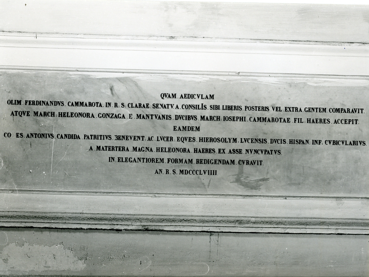 lapide commemorativa - bottega napoletana (sec. XIX)