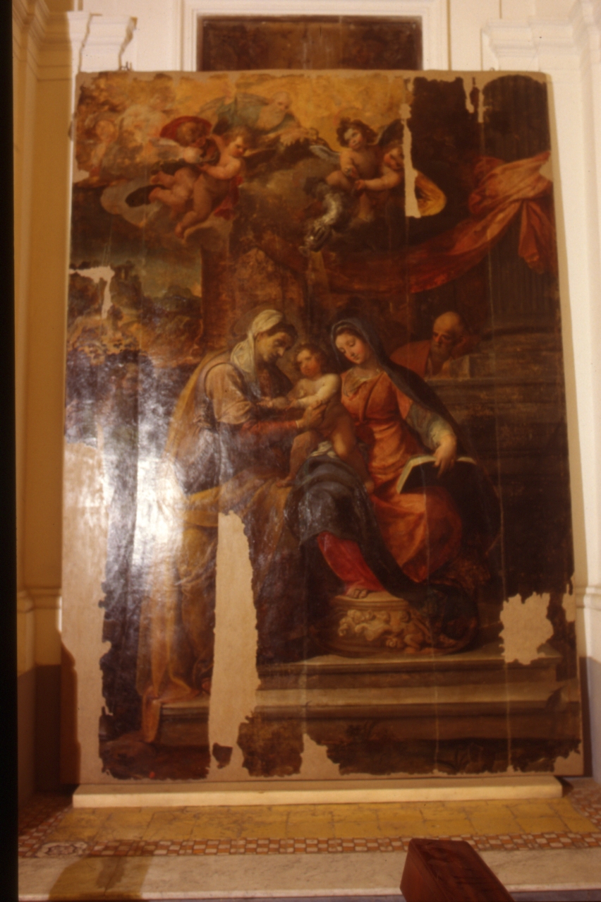 Sacra Famiglia con Sant'Anna e San Gioacchino (dipinto) - bottega campana (prima metà sec. XVI)