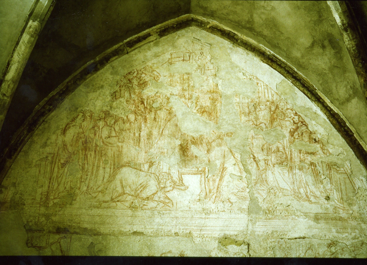 San Ladislao si reca al tempio per essere incoronato re (sinopia) di Maestro Delle Storie Di San Ladislao (primo quarto sec. XV)