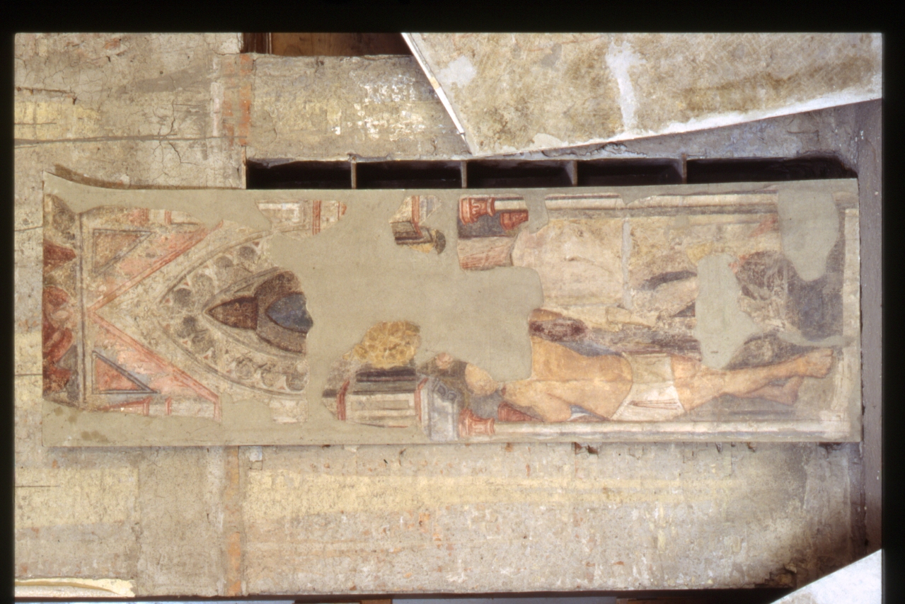 San Martino dona parte del mantello al povero (dipinto) di Maestro Delle Storie Di San Ladislao (primo quarto sec. XV)