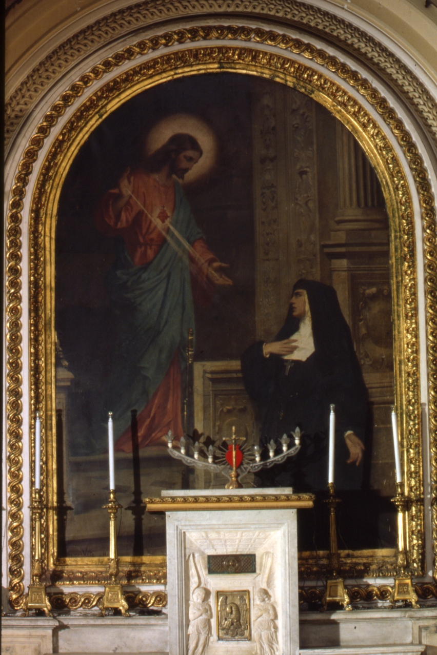 apparizione del Cuore di Gesù a Santa Margherita (dipinto) di Viti Eugenio (sec. XX)