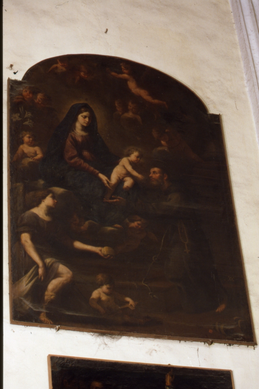 Madonna con Bambino e San Felice da Cantalice (dipinto) di Vaccaro Andrea (metà sec. XVII)