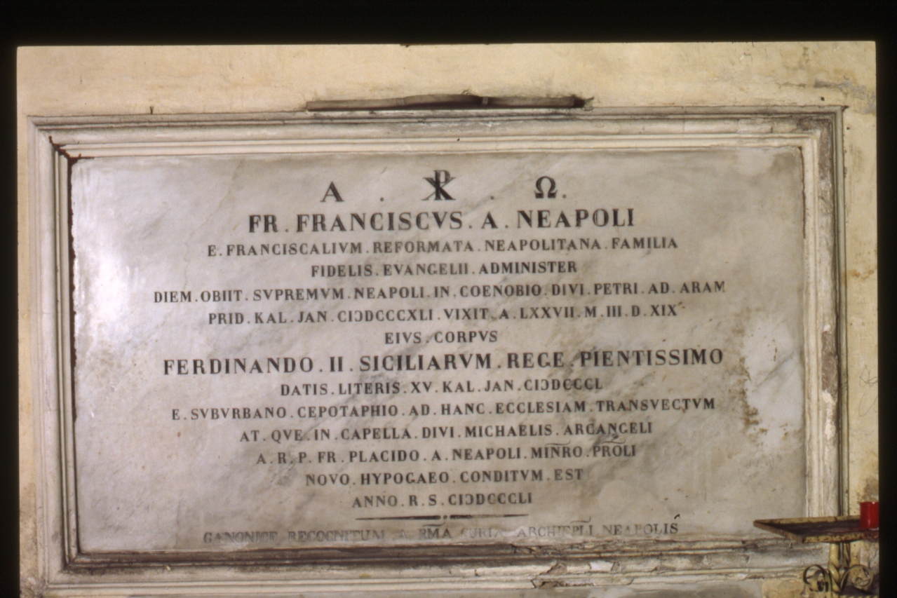 lapide commemorativa - bottega napoletana (sec. XIX)