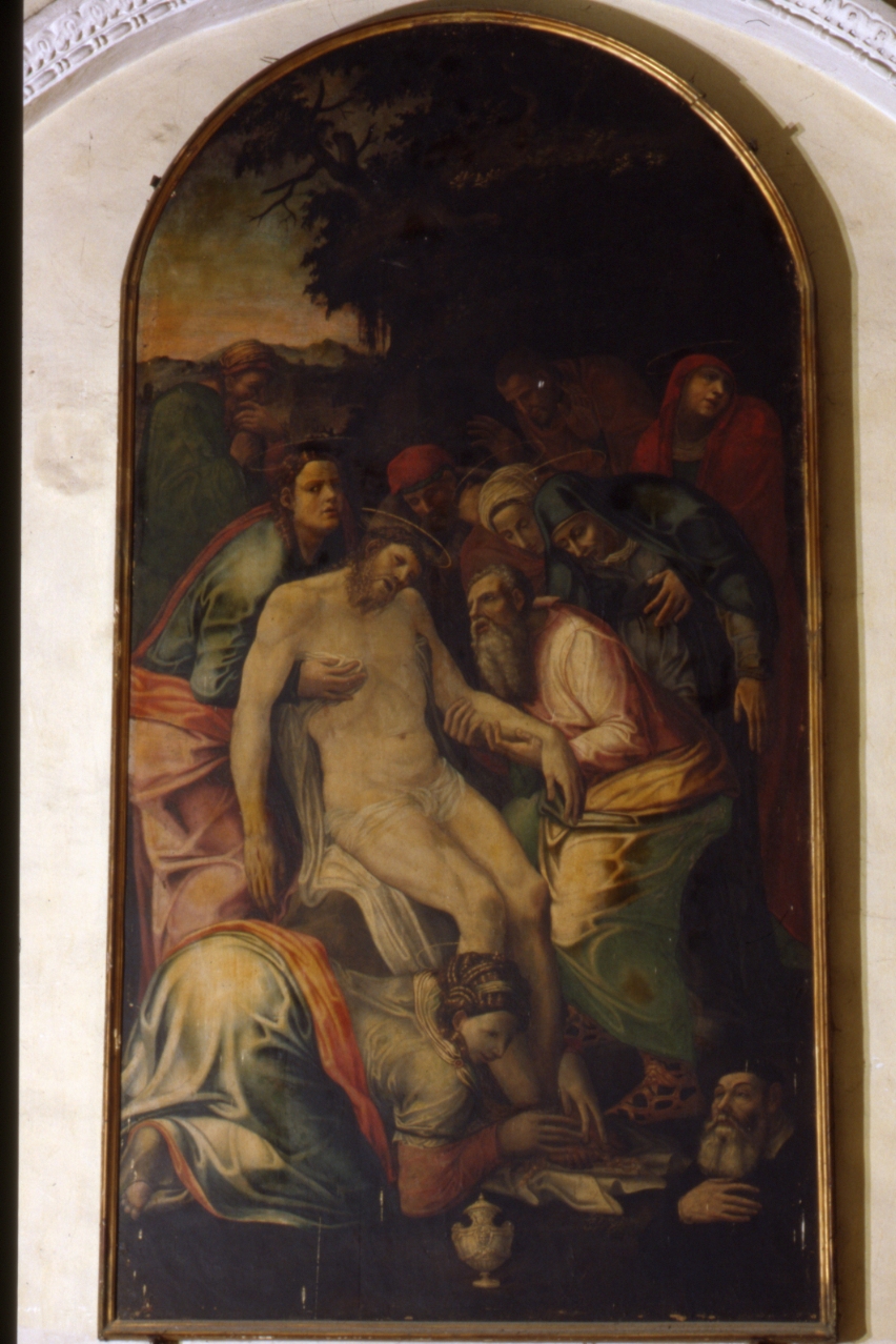 deposizione di Cristo dalla croce (dipinto) di Negrone Pietro detto Zingarello (metà sec. XVI)