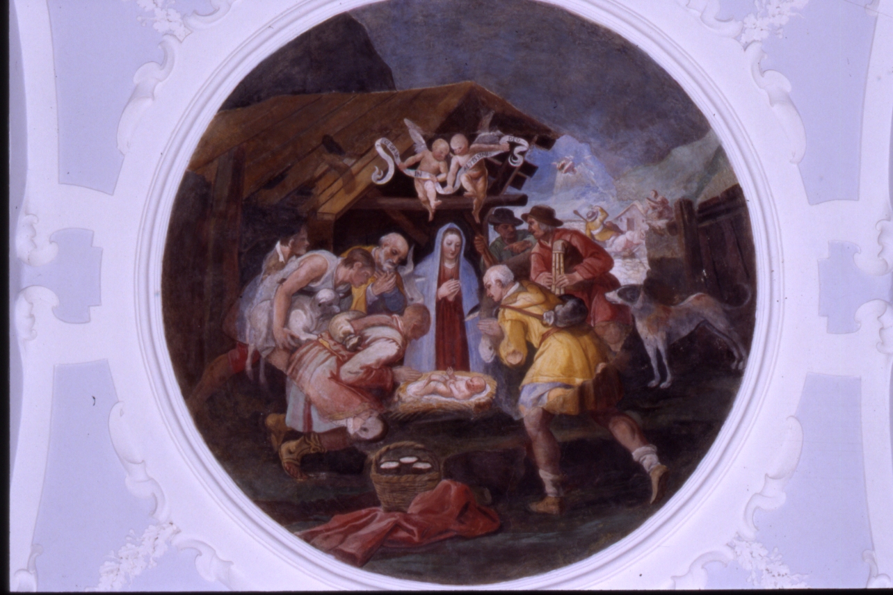adorazione dei pastori (dipinto, elemento d'insieme) di Nucci Avanzino (attribuito) (fine sec. XVI)