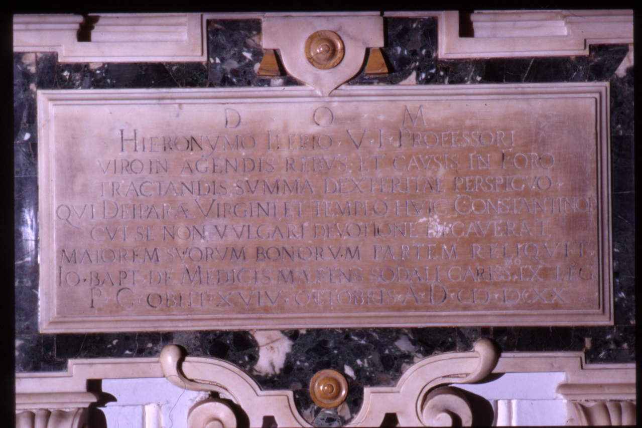 lapide tombale, elemento d'insieme di Fanzago Cosimo (e aiuti) (primo quarto sec. XVII)