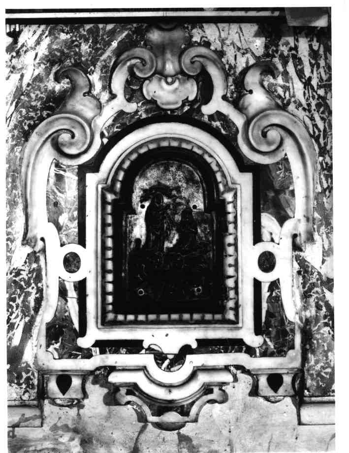 MADONNA CON UNA CONTADINA (SPORTELLO DI TABERNACOLO, ELEMENTO D'INSIEME) - manifattura napoletana