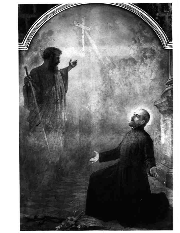 apparizione di San Paolo a Sant'Antonio Zaccaria (dipinto) di Scorrano Luigi (sec. XIX)