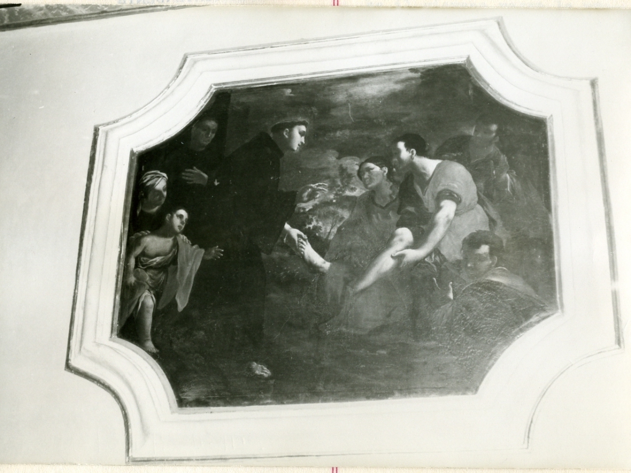 Sant'Antonio da Padova e il miracolo del piede riattaccato (dipinto) di Giordano Luca (maniera) (prima metà sec. XVIII)