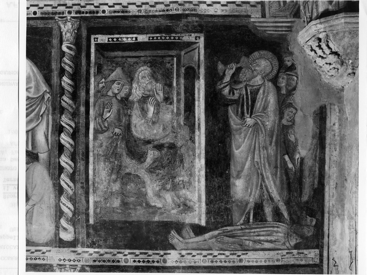 San Giovanni Evangelista beve dal calice avvelenato (dipinto) di Cavallini Pietro (scuola) (metà sec. XIV)