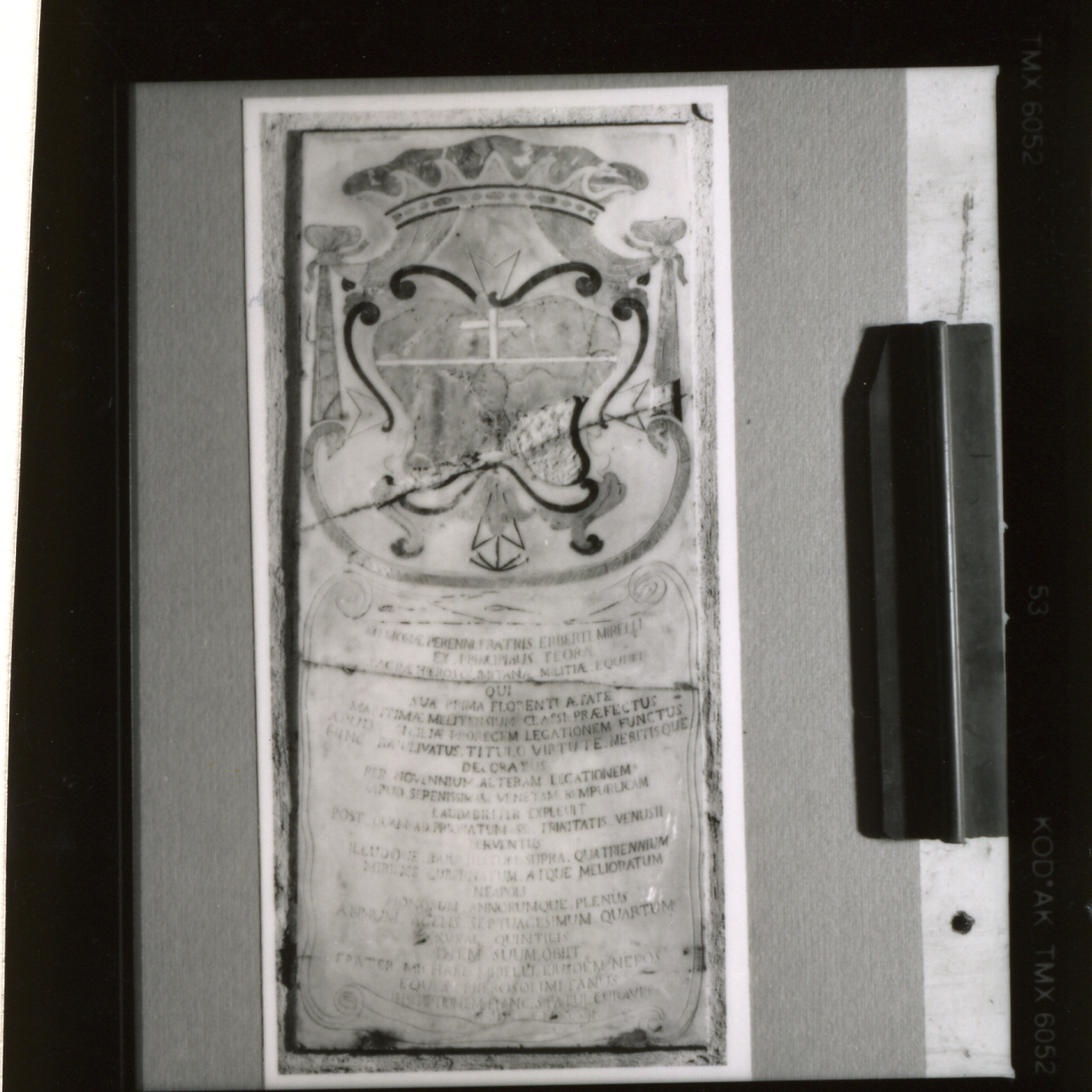 LAPIDE COMMEMORATIVA - BOTTEGA NAPOLETANA (FINE sec. XVIII)