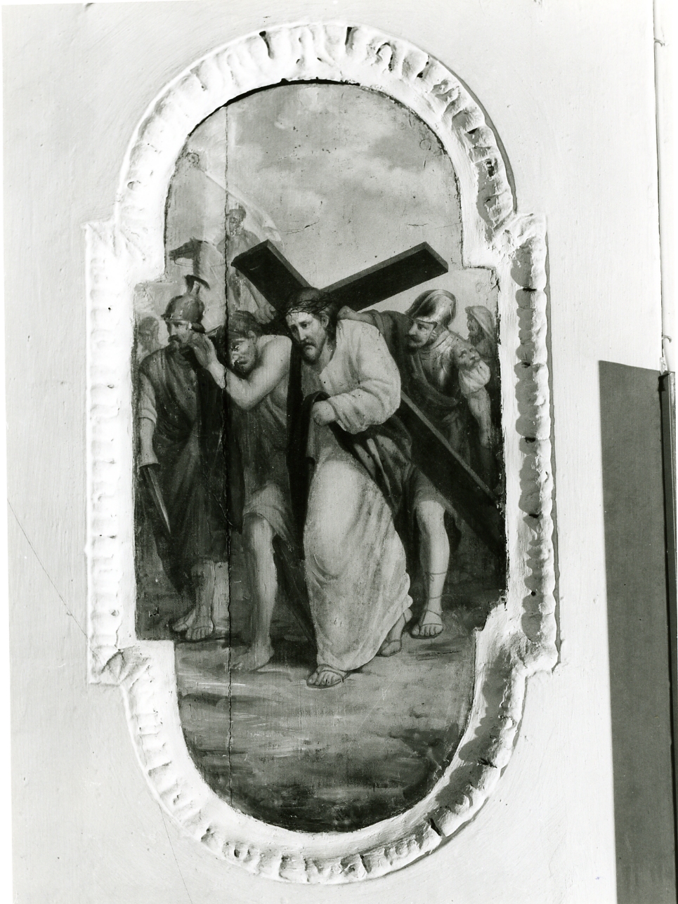 Cristo portacroce (dipinto, elemento d'insieme) di Mancini Francesco detto Lord (sec. XIX)