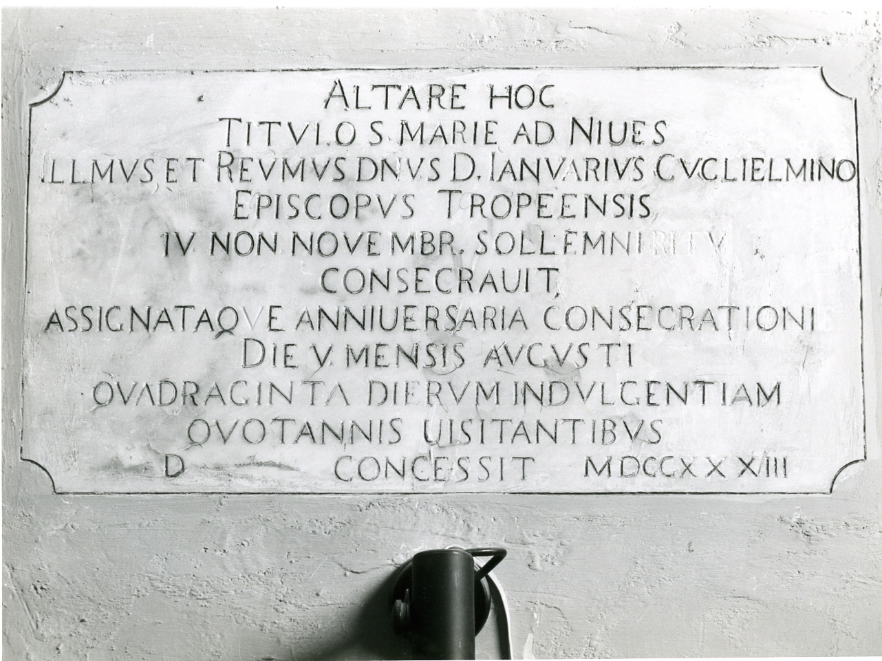 lapide celebrativa - bottega napoletana (sec. XVIII)