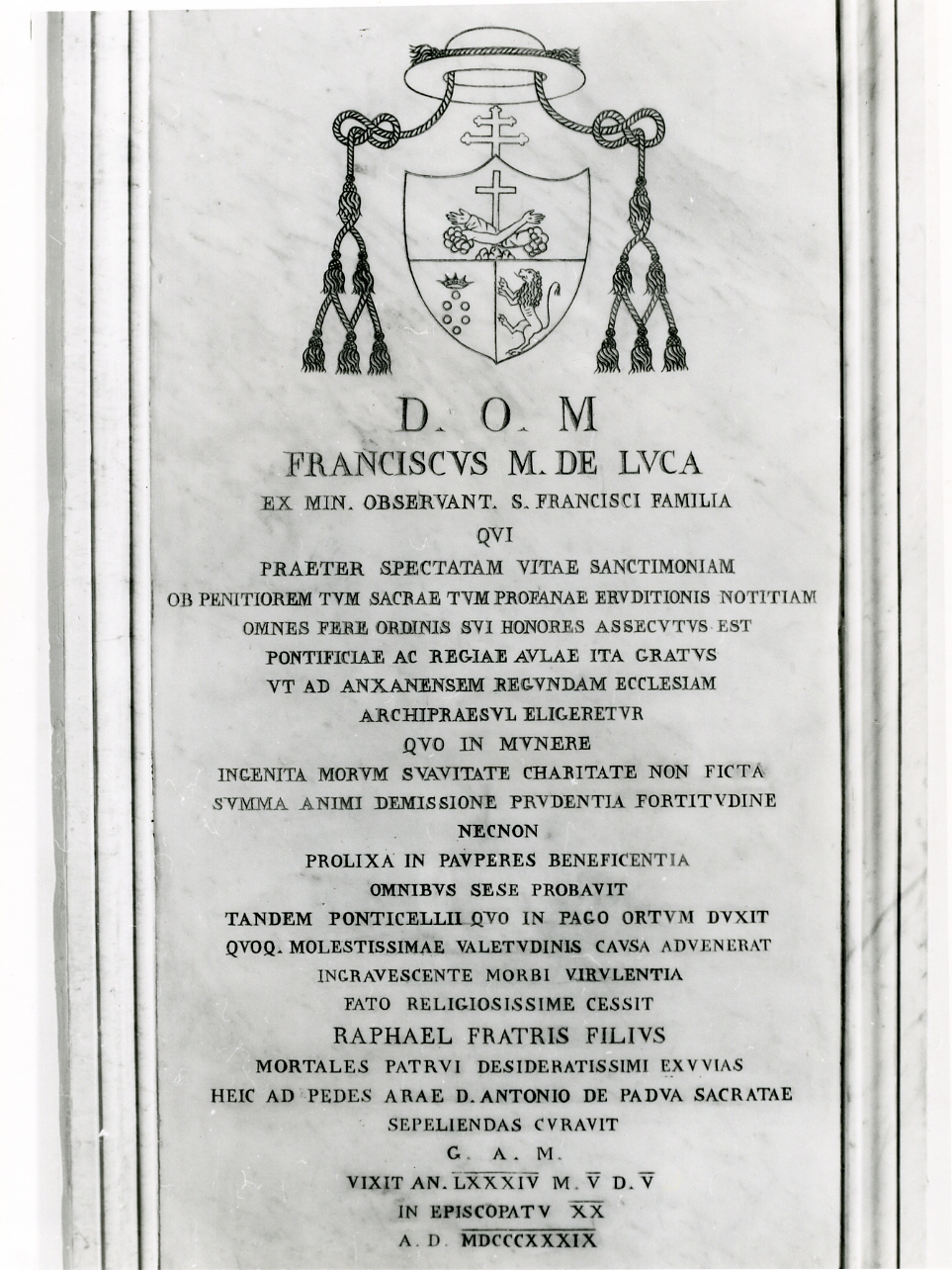 lapide celebrativa - bottega napoletana (sec. XIX)