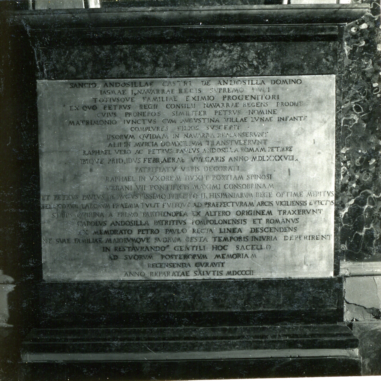 lapide commemorativa - bottega napoletana (sec. XIX)