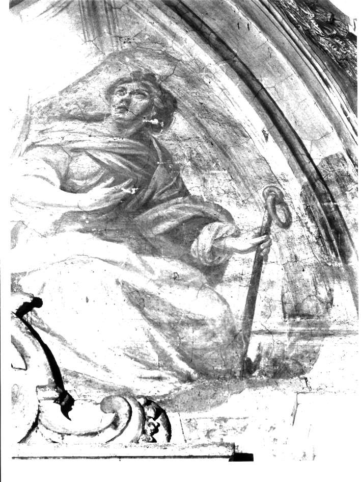 FIGURA ALLEGORICA FEMMINILE (DIPINTO, ELEMENTO D'INSIEME) - AMBITO NAPOLETANO (Metà sec. XVII)