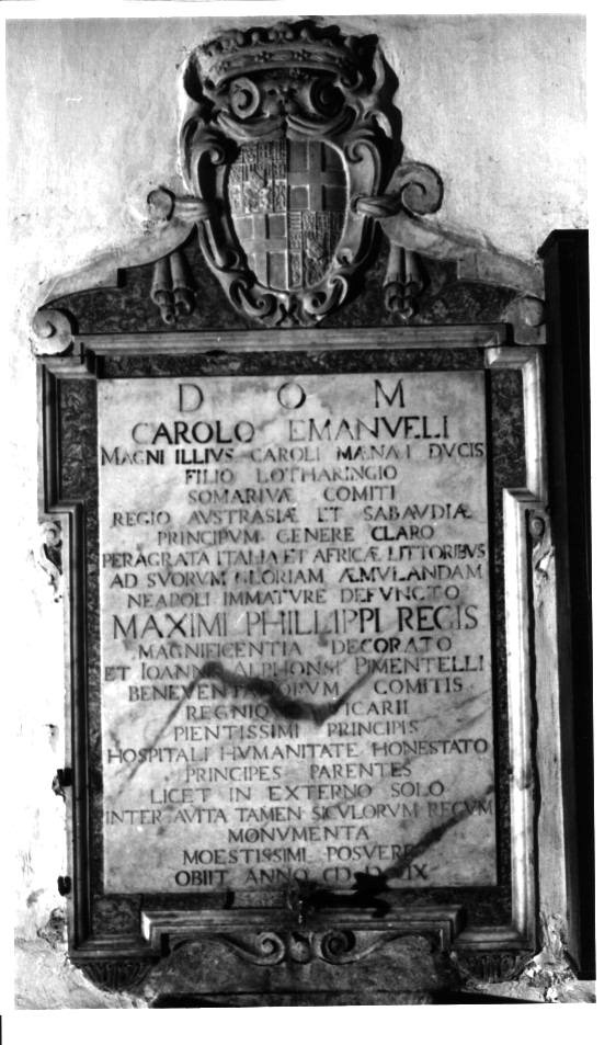 lapide commemorativa - bottega napoletana (sec. XVII)