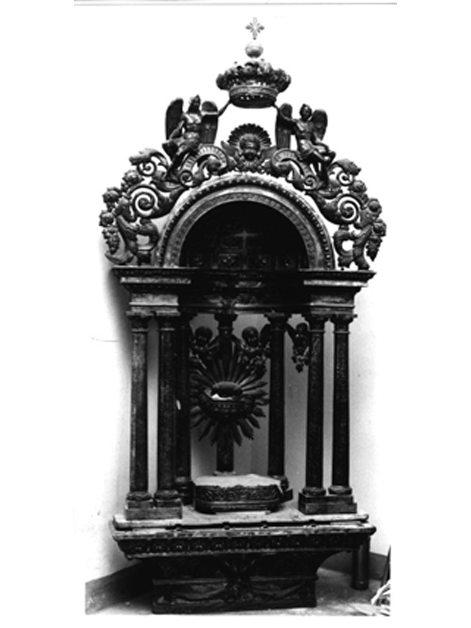 TRONETTO PER ESPOSIZIONE EUCARISTICA - bottega argentiera napoletana (Prima metà sec. XIX)