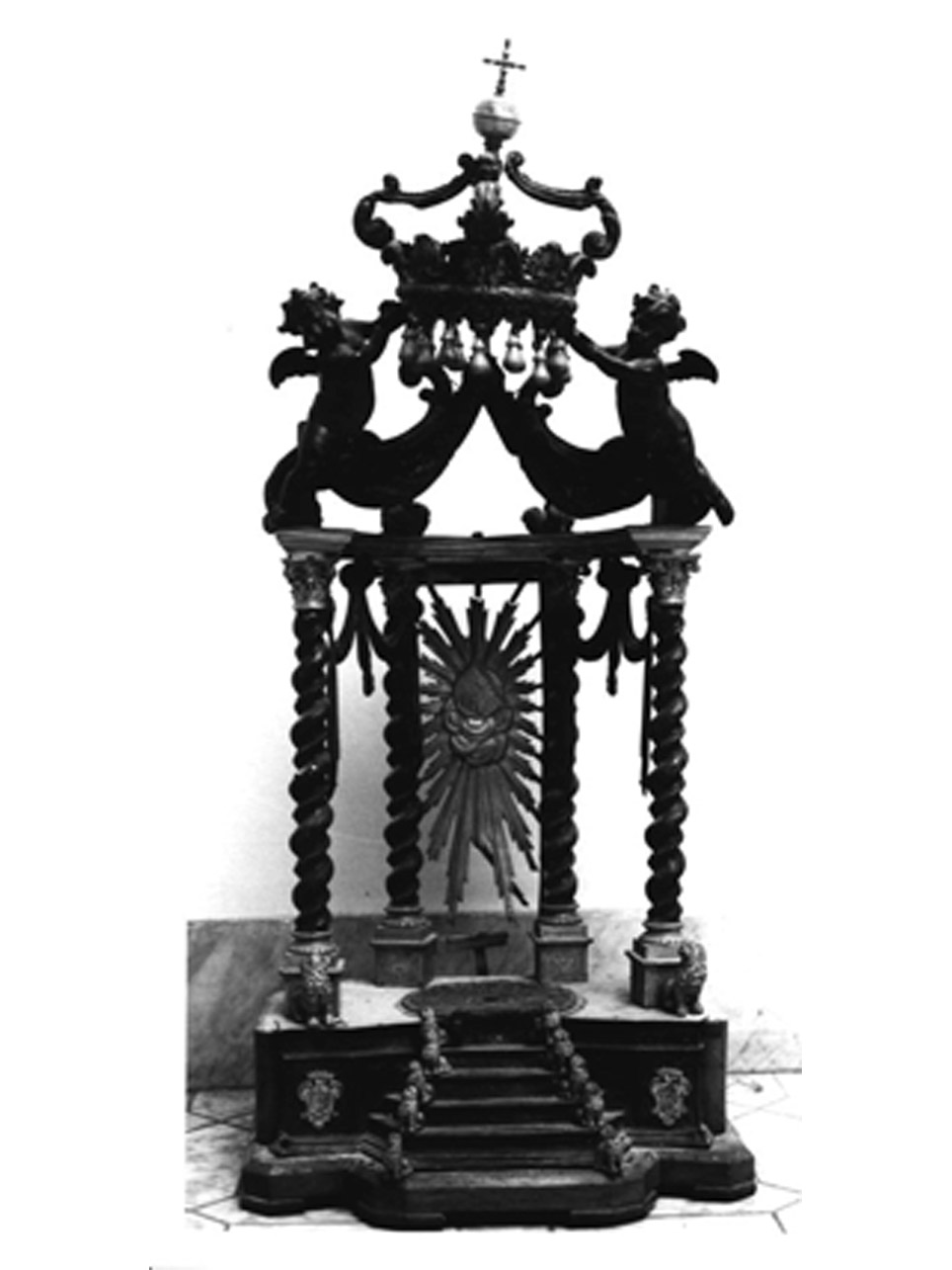 TRONETTO PER ESPOSIZIONE EUCARISTICA - bottega argentiera napoletana (Prima metà sec. XIX)