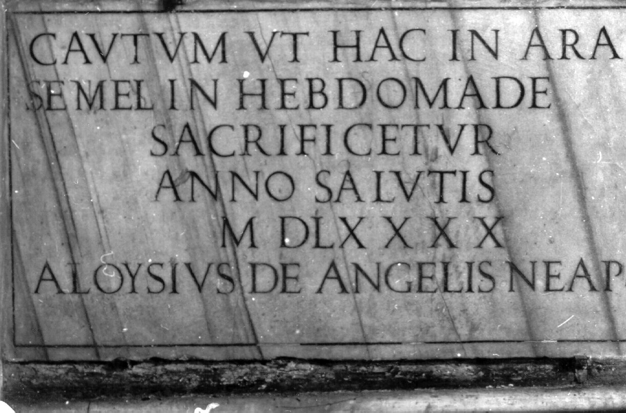 lapide commemorativa - bottega napoletana (sec. XVI)