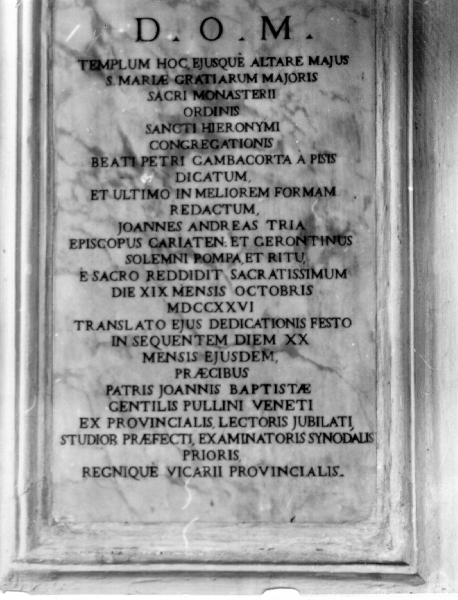 lapide celebrativa - bottega napoletana (sec. XVIII)