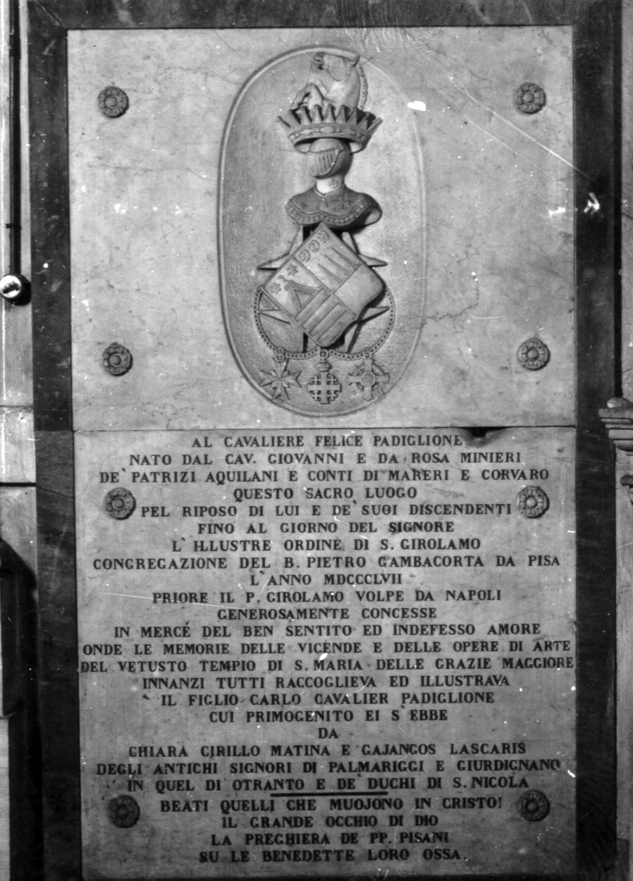 lapide tombale - bottega napoletana (sec. XIX)