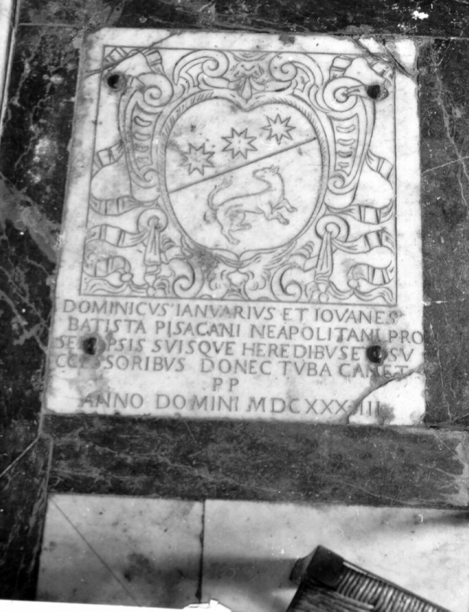 lastra tombale - bottega napoletana (sec. XVII)