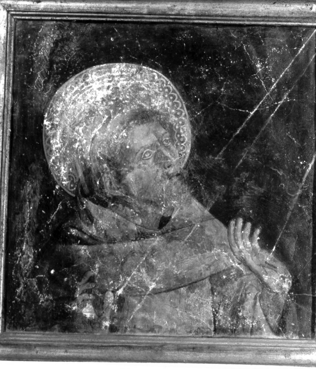 San Francesco d'Assisi riceve le stimmate (dipinto, frammento) - ambito napoletano (metà sec. XV)