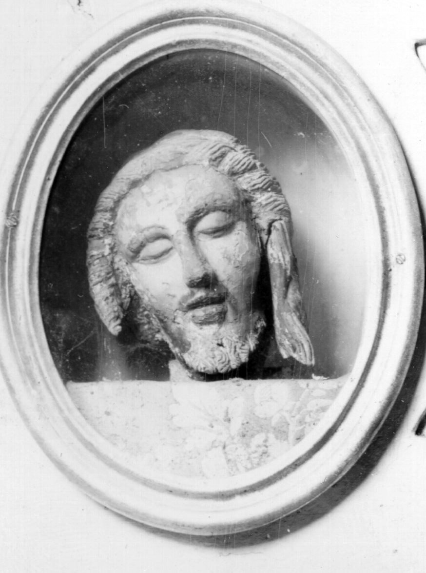 TESTA DI CRISTO (SCULTURA, FRAMMENTO) - AMBITO NAPOLETANO (Seconda metà sec. XIV)