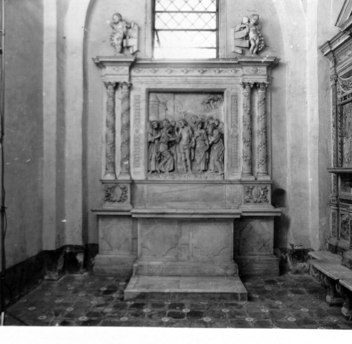 mostra d'altare, elemento d'insieme di Santacroce Girolamo (cerchia) (prima metà sec. XVI)