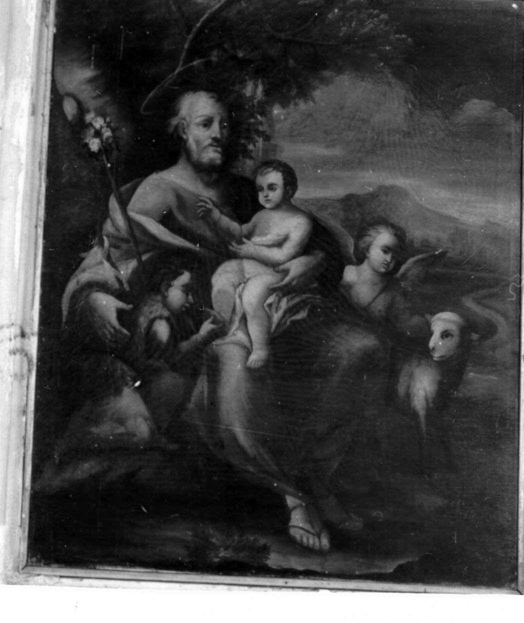 San Giuseppe con Gesù Bambino e San Giovannino (dipinto) di Sarnelli Antonio (seconda metà sec. XVIII)