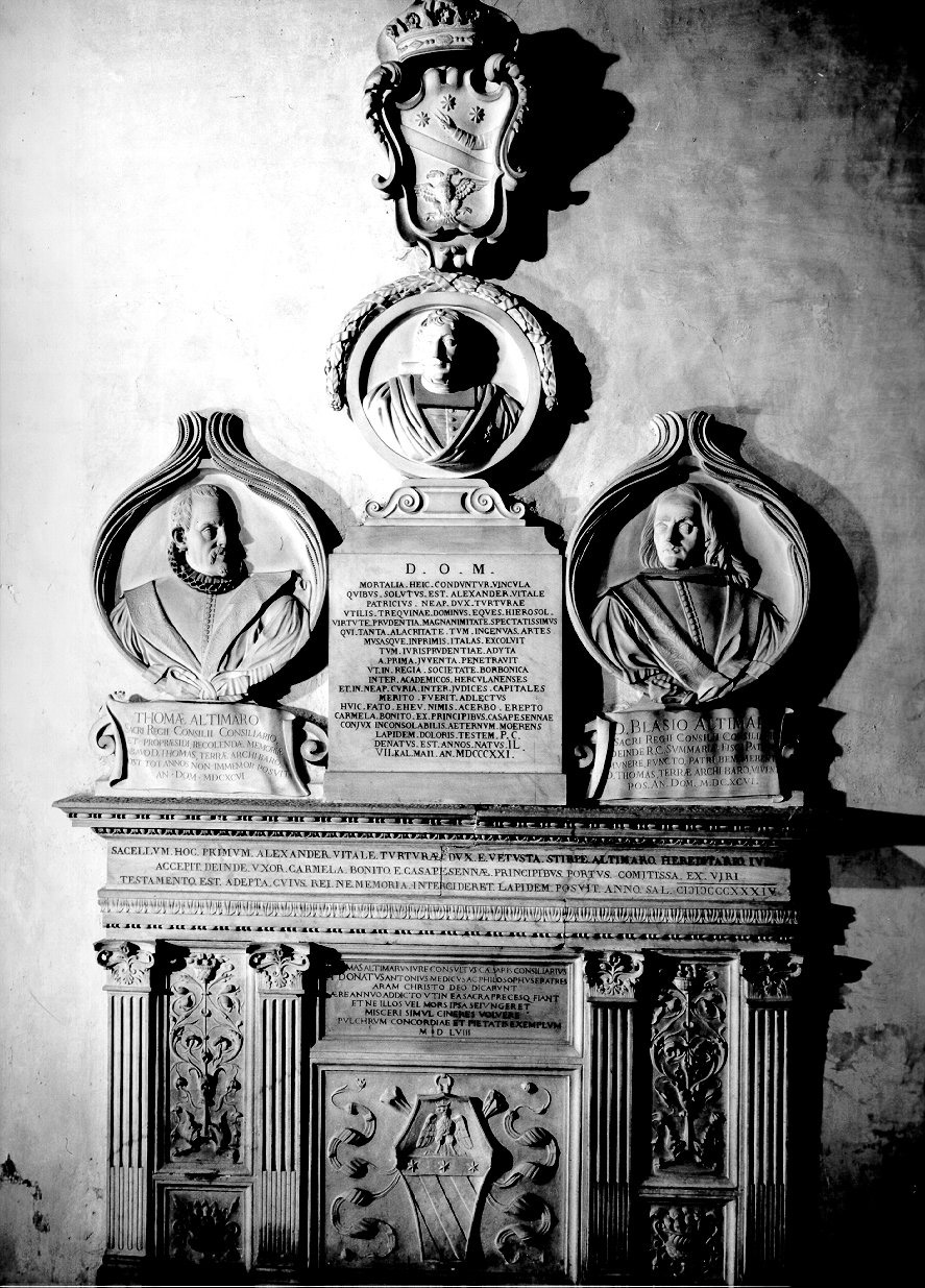 monumento funebre, insieme - bottega napoletana (fine sec. XVII)