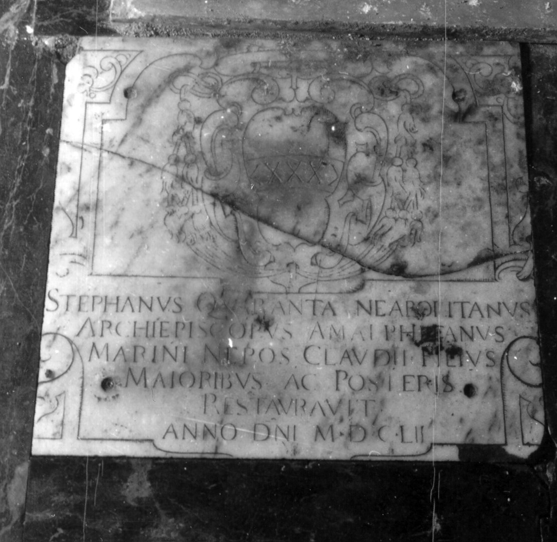 lastra tombale - bottega napoletana (metà sec. XVII)