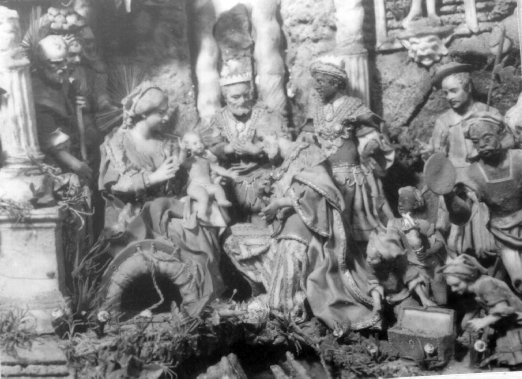 adorazione dei Re Magi (presepio, insieme) di Sferra Benedetto (sec. XVIII)