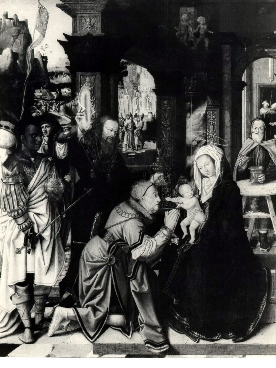 ADORAZIONE DEI MAGI (DIPINTO) - AMBITO FIAMMINGO (INIZIO Sec. XVI)